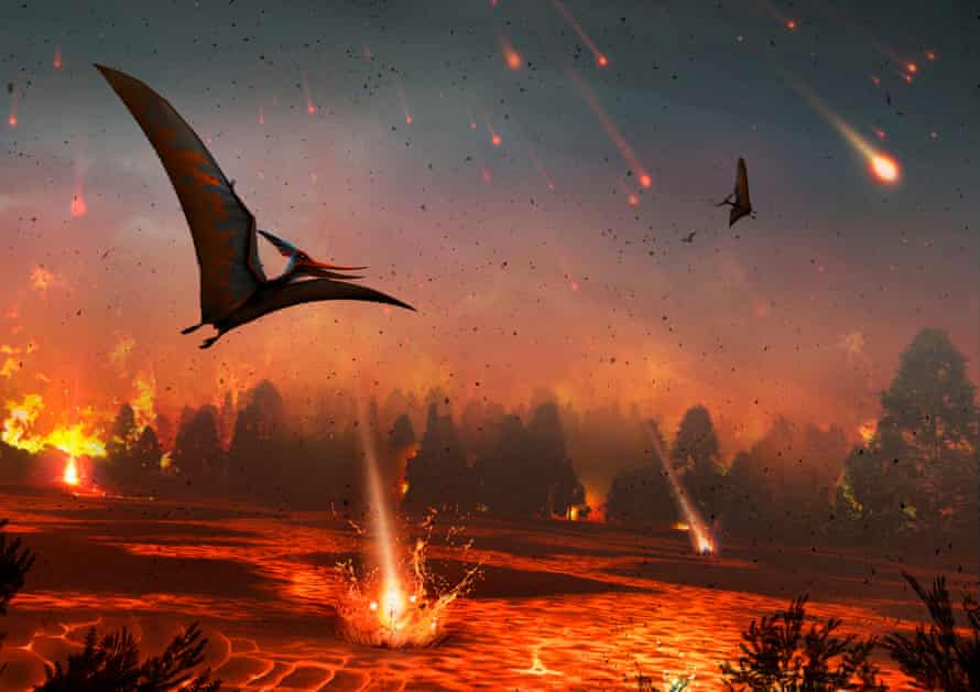 Hace 65 millones de años, el impacto de un asteroide en la Tierra acabó con dinosaurios, pterosaurios y muchas otras especies.
