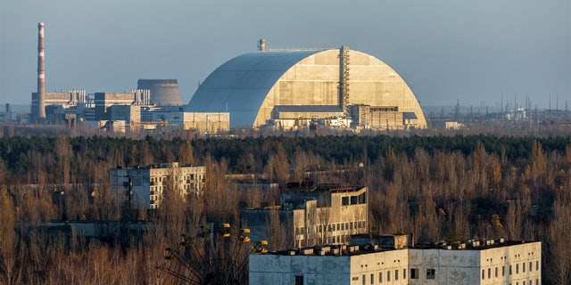 Planta de energía nuclear de Chernobyl vista en 2019. 