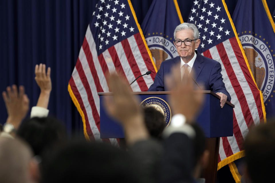 El presidente de la Reserva Federal, Jerome Powell, responde preguntas durante una conferencia de prensa en el Banco de la Reserva Federal en Washington, el miércoles 12 de junio de 2024. (Foto AP/Susan Walsh)