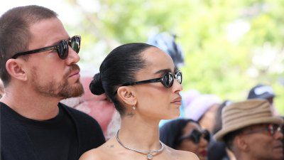 Zoe Kravitz lleva a su prometido Channing Tatum al evento del Paseo de la Fama de Lenny