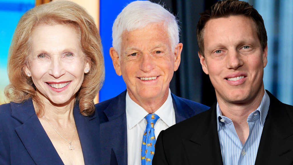 Shari Redstone, Mario Gabelli y David Ellison