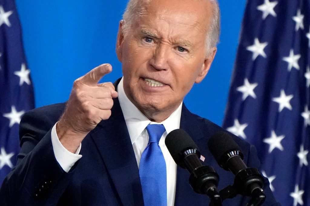 El presidente Joe Biden habla en una conferencia de prensa el jueves 11 de julio de 2024, último día de la cumbre de la OTAN en Washington.