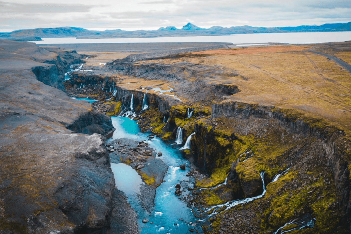 Vista de un sitio geológico en Islandia